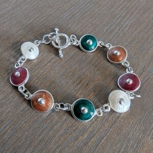 Elegant Multicolor Silver Bracelet